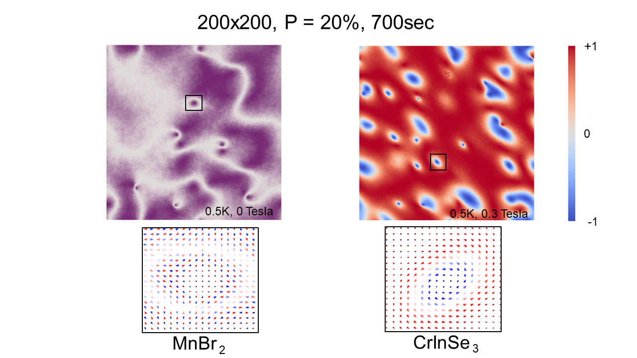 Skyrmion textures in MnBr2 and CrInSe3